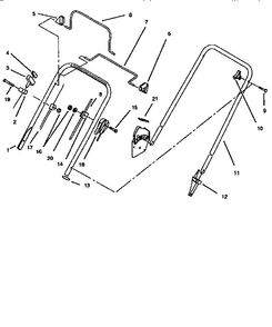 Handle Assembly Diagram and Parts List for 10201 5900001 TO 5999999 Lawn Boy Lawn Mower